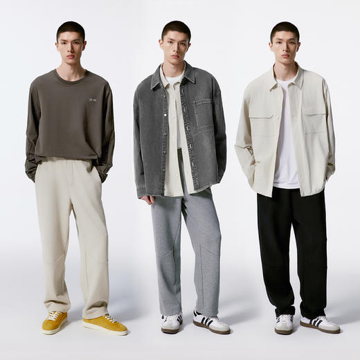 GXG男装 菠萝纹休闲裤宽松直筒运动裤  秋G24X023042 商品图3