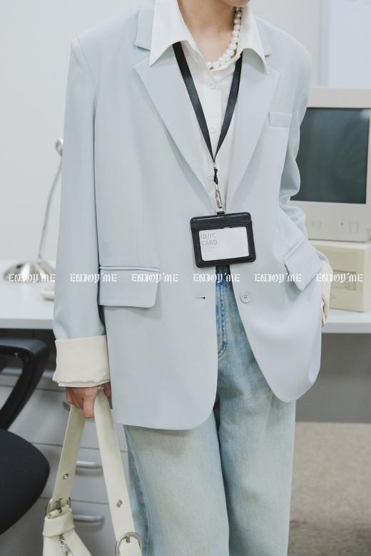 【门店同款】ENJOY春季盐貌似糖翻边撞色两粒扣西装 160946671 商品图3