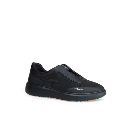 豪麟名鞋都彭男鞋休闲鞋织物+牛皮革E34170203黑色 商品图0