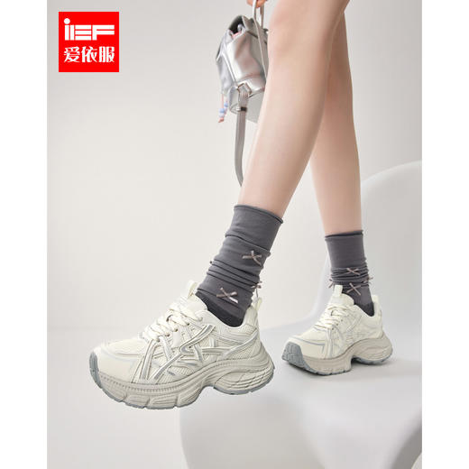 IEF/爱依服2025  厚底老爹鞋女网面透气休闲运动鞋百搭增高单鞋5338 商品图0