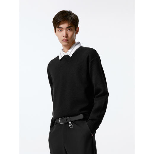 GXG男装 字母提花毛衫男士保暖针织衫  秋G24X203007 商品图3