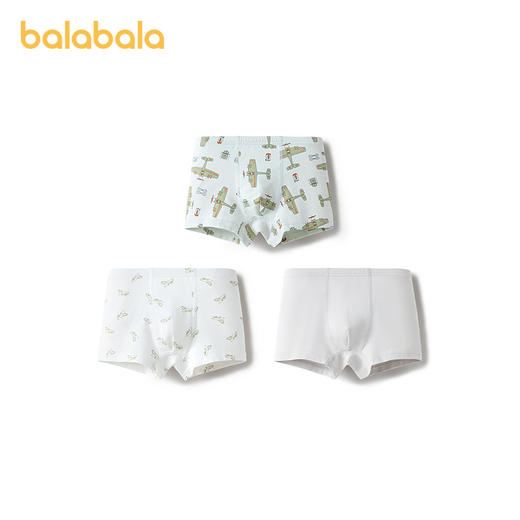 巴拉巴拉男童内裤平角棉儿童四角短裤不夹PP小童大童抗菌三条装 商品图4