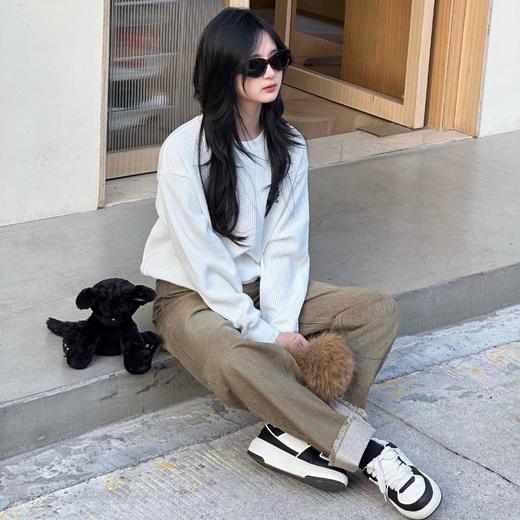 顺丰包邮洛诗琳02958极简茶色高腰显瘦直筒牛仔裤女699 商品图3