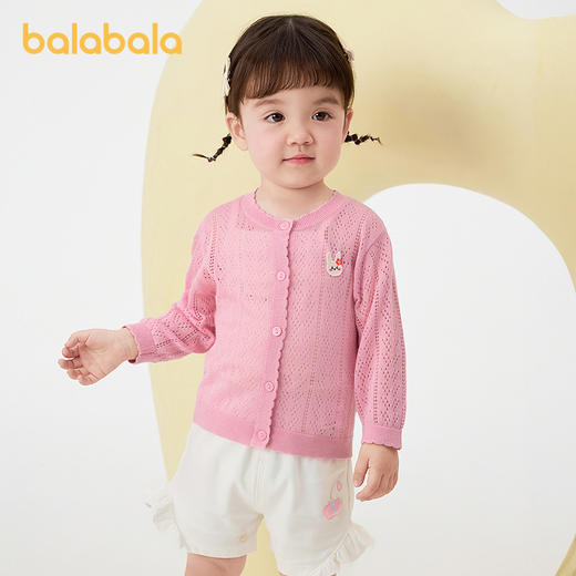 巴拉巴拉宝宝开衫婴儿针织衫夏装女童外套2025新款空调衫亲肤舒适 商品图0