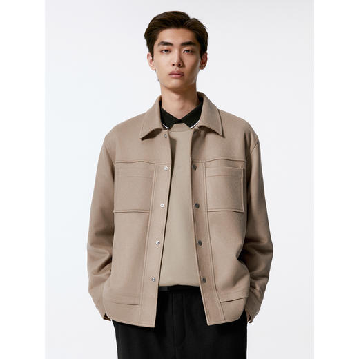 GXG男装 简约翻领仿麂皮夹克外套男24年秋热卖夹克G24X213050 商品图4