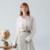 谜底印花衬衫长袖女2025春新品原创印花宽松桑蚕丝衬衣251GC0074 商品缩略图0