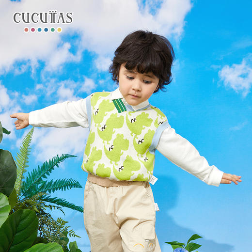 Cucutas男幼童背心CY25SPW504绿白色调（90#-120#） 商品图0