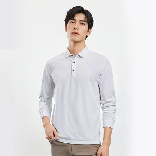 【含桑蚕丝】罗蒙男士春秋polo衫男长袖t恤男舒适男士polo衫 商品图4