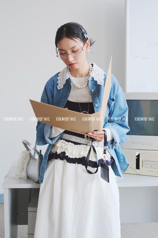 【门店同款】ENJOY春季盐貌似糖拼接蕾丝衬衫 161093578 商品图4