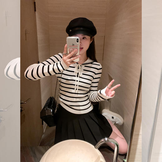 【129元任选2件】现货！海军领条纹针织衫 商品图2