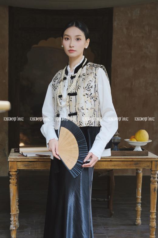 【门店同款】ENJOY春季云敛-春光推盏金竹余韵中式马夹 160946743 商品图0