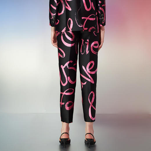 EITIE爱特爱春季新款时尚印花高腰显瘦女裤裤子7705421 商品图4