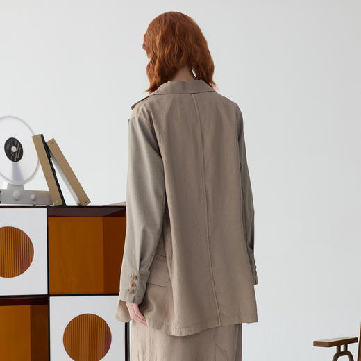 谜底西装外套女2025春季新品通勤风大廓形时尚醋纤西服251GW0110 商品图2