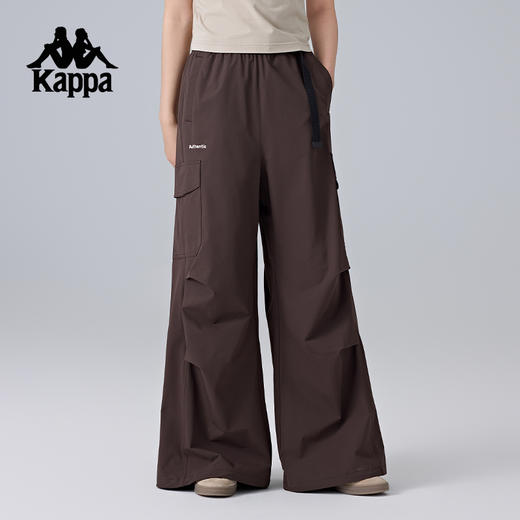 Kappa卡帕背靠背新款运动裤女户外防泼水长裤休闲宽松弹力工装裤K0F22AY81 商品图1