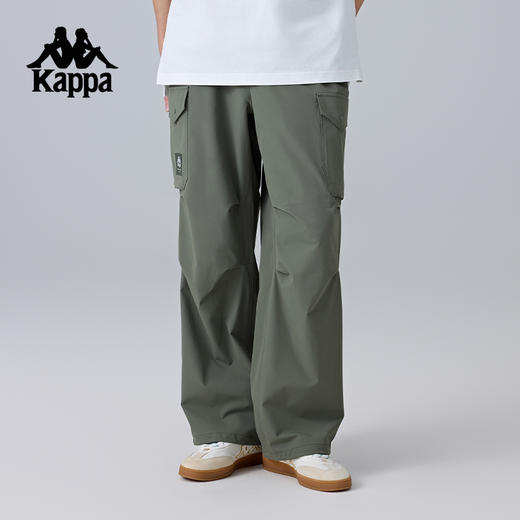 Kappa卡帕背靠背运动长裤2025新款男宽松直筒裤休闲跑步工装裤子K0F12AY71 商品图1