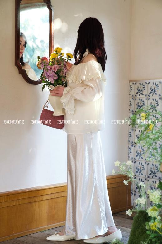 【门店同款】ENJOY春季绮梦繁花一字肩花边上衣 160902521 商品图12