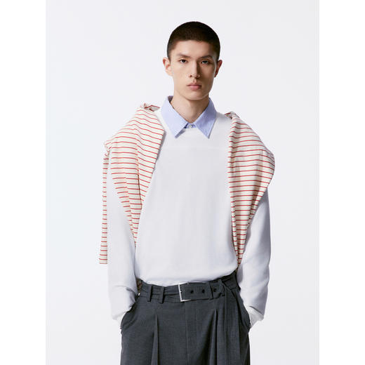 GXG男装  多色华夫格简约基础设计长袖T恤24年秋季热卖G24X343001 商品图2