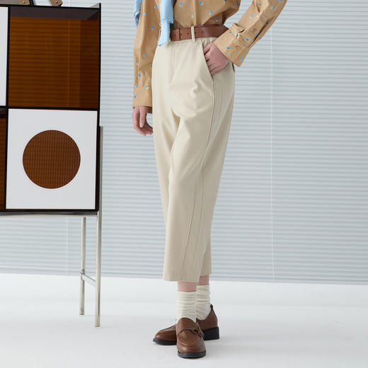 谜底烟管裤女2025春新品通勤百搭分割设计九分裤休闲裤251MK0153 商品图1