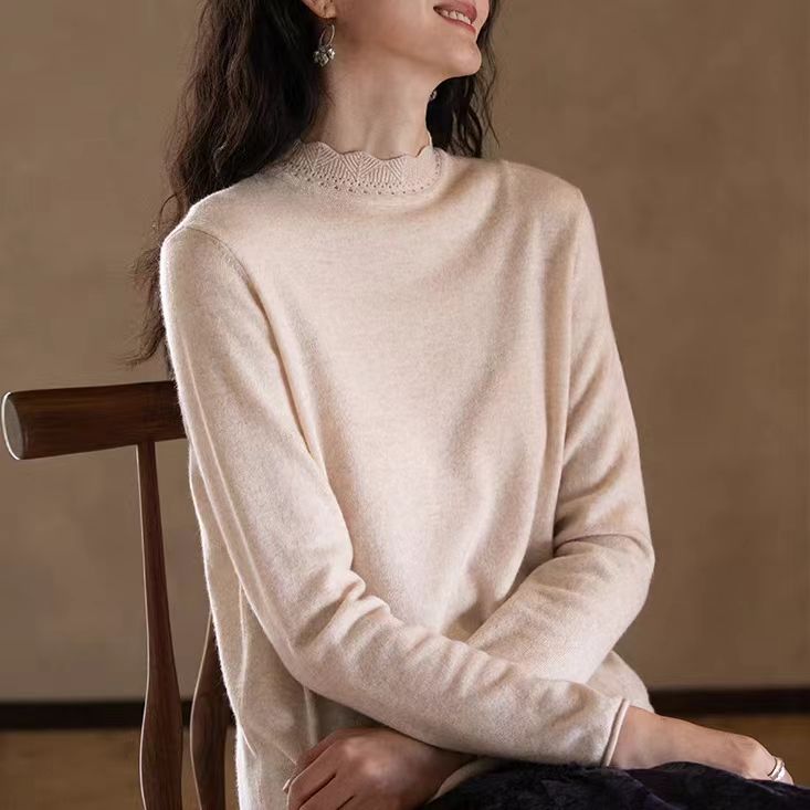 S·Y·C【前程似锦】重工花边100纯山羊绒毛衣女 CYR240290