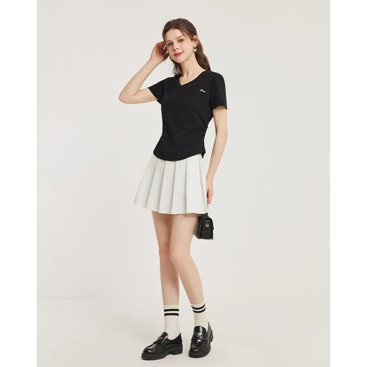 IEF/爱依服2025短袖上衣 春夏 韩版简约通勤气质V领设计百搭T恤N0383-X 商品图1