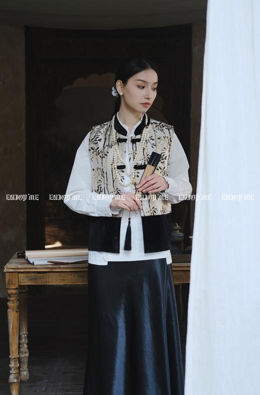 【门店同款】ENJOY春季云敛-春光推盏金竹余韵中式马夹 160946743 商品图1