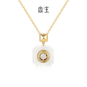 Fanci范琦×宫主福满平安扣项链凝脂白925银和田白玉新中式小众感