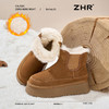 ZHR则则加绒加厚雪地靴女2024冬季新款保暖防泼溅毛毛鞋耐磨棉鞋 商品缩略图3