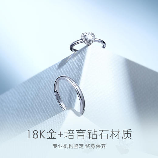 【培育钻石】Fanci范琦珍爱星点钻戒18K金镶嵌培育钻石情侣对戒送女友 商品图2