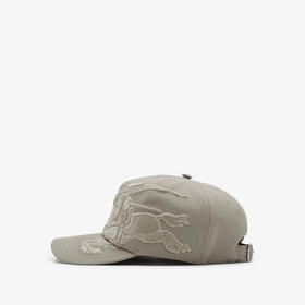 【一】BURBERRY 巴宝莉 女士超大马术骑士徽标棉质棒球帽 灰色 8102766 C1761