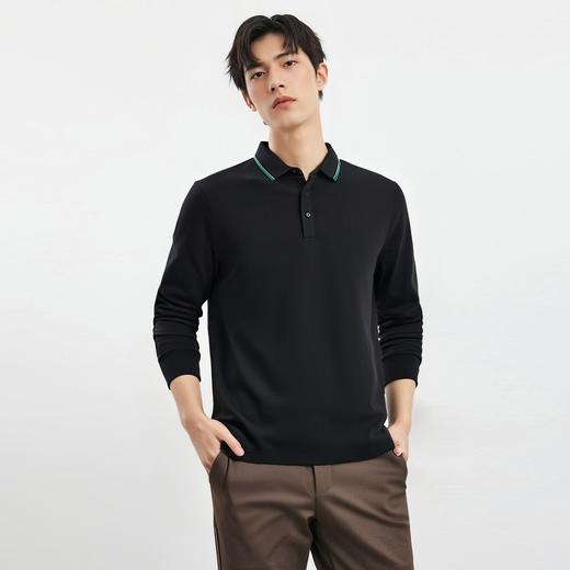 罗蒙男士经典款polo衫男t恤长袖上衣春秋休闲百搭长袖t恤男打底衫 商品图2