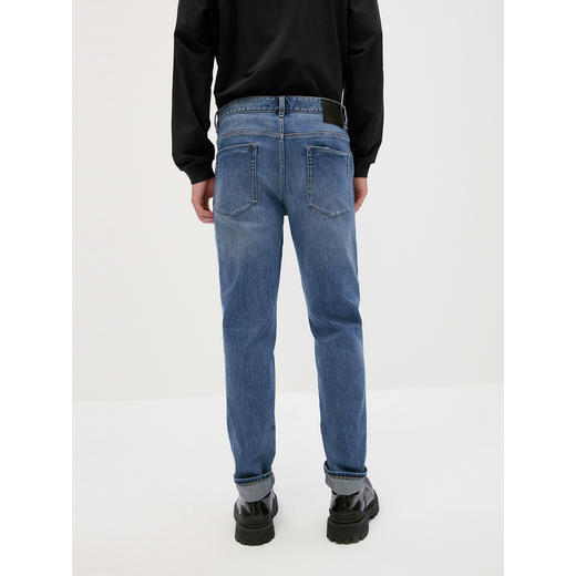 GXG男装 水洗蓝修身弹力牛仔裤男休闲裤子柔软长裤 2024秋季热卖 商品图3