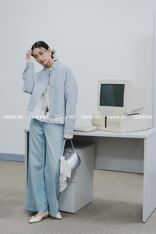 【门店同款】ENJOY春季盐貌似糖小立领夹克皮衣 160896168 商品图2