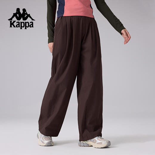 Kappa卡帕背靠背2025新款女运动裤户外防泼水长裤弹力休闲直筒裤KPDJAAY81 商品图0