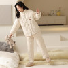 洁丽雅冬款加厚夹棉睡衣女士冬天三层加厚保暖珊瑚绒家居服套装 商品缩略图3