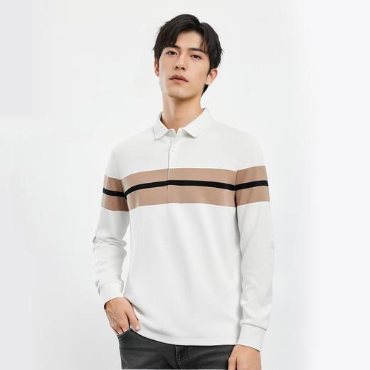 【色织撞色条】罗蒙男士春秋经典polo衫男长袖百搭长袖t恤男士polo衫 商品图1