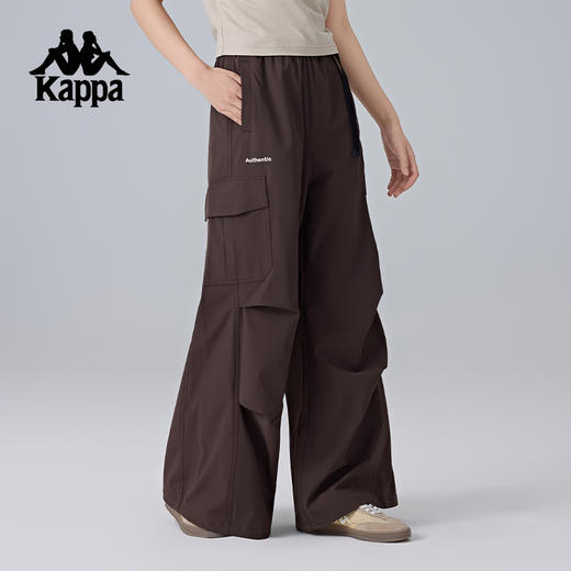 Kappa卡帕背靠背新款运动裤女户外防泼水长裤休闲宽松弹力工装裤K0F22AY81 商品图2