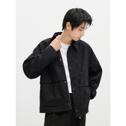 GXG男装 时尚满印提花翻领夹克男休闲宽松夹克外套上衣24秋季热卖 商品图3