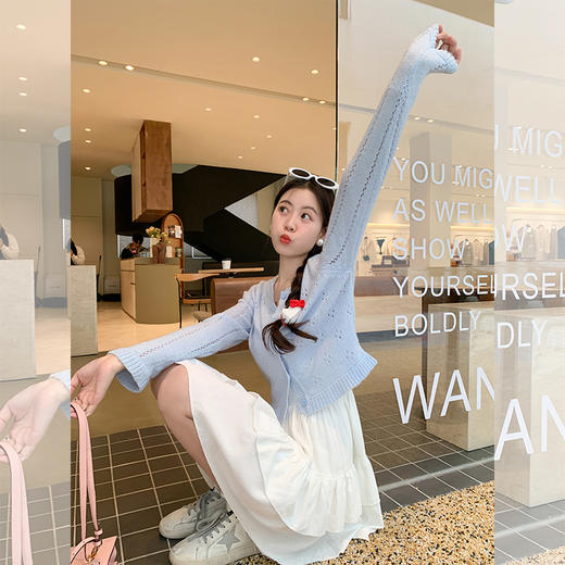 <曾小咸推荐> 镂空针织开衫外套 商品图2