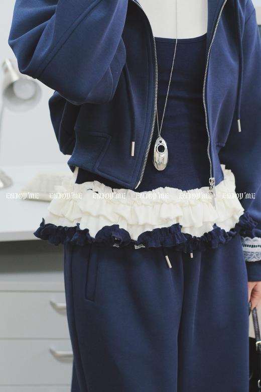 【门店同款】ENJOY春季盐貌似糖蕾丝拼接裤装套装 161093261 商品图11