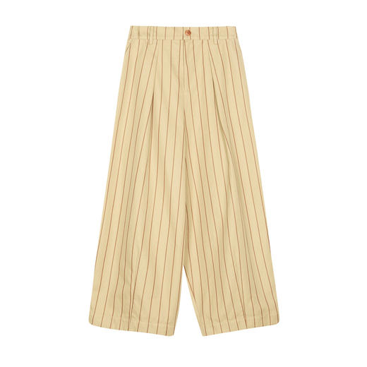 谜底气球裤长裤女2025春新品复古风条纹休闲大廓形裤子251MK0046 商品图4