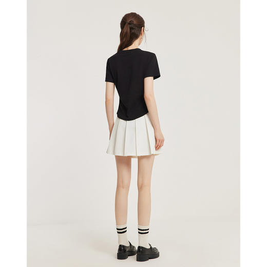 IEF/爱依服2025短袖上衣 春夏 韩版简约通勤气质V领设计百搭T恤N0383-X 商品图4