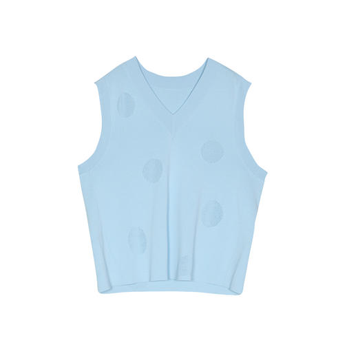 谜底V领针织马甲女2025春季新品文艺风中长款宽松马夹251MZ0310 商品图4