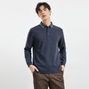 【华夫格】罗蒙男士含桑蚕丝polo衫春秋男长袖t恤男撞色领男士polo衫 商品缩略图3