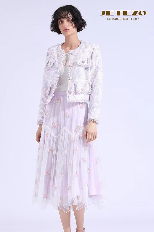 裘堤婼JETEZO香风须边优雅外套BE10011D1 商品图1
