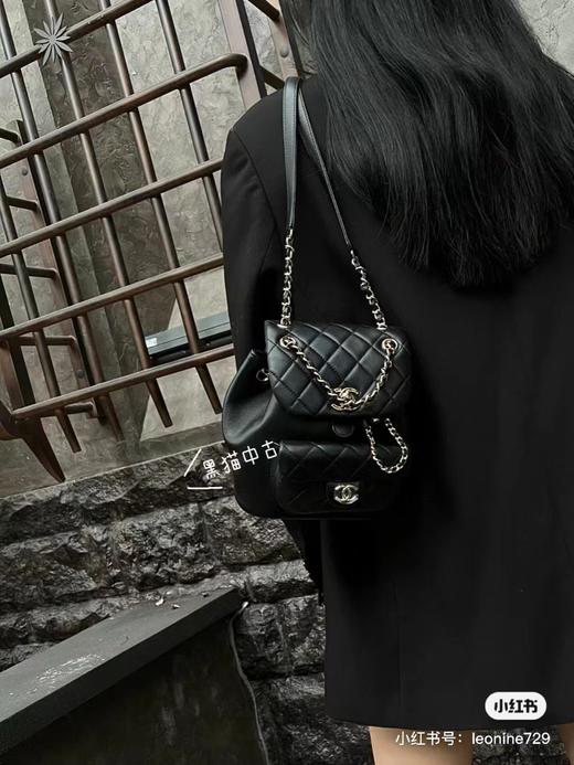 D012129可单肩可双肩可手提质感超好羊皮纹duma双肩包 商品图2