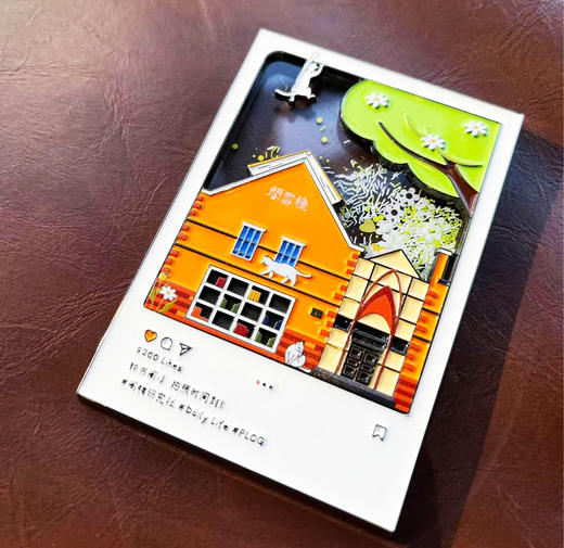 钟书阁文创拍立得旅行箱流沙冰箱贴广州上海泰晤士旅行打卡礼物系列 商品图1