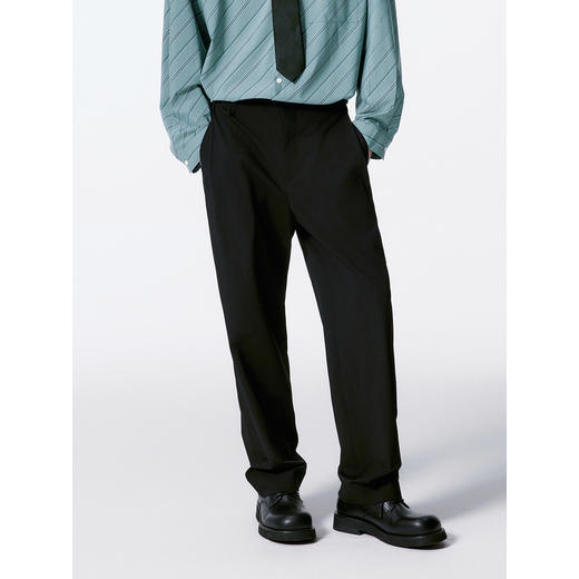 GXG男装 黑色四面弹不易皱西裤休闲裤 24年秋G24X023075 商品图2