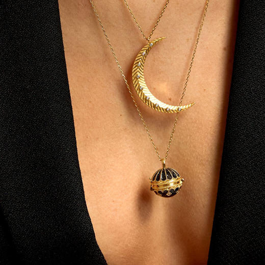 北京仓｜MYA-BAY-BLACK SHINY PROTECTION-黑金 球形 守护项链［比利时设计师］ 商品图0