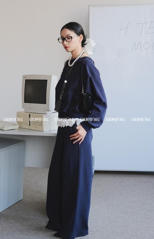 【门店同款】ENJOY春季盐貌似糖斜肩蕾丝拼接套装 160944334 商品图3