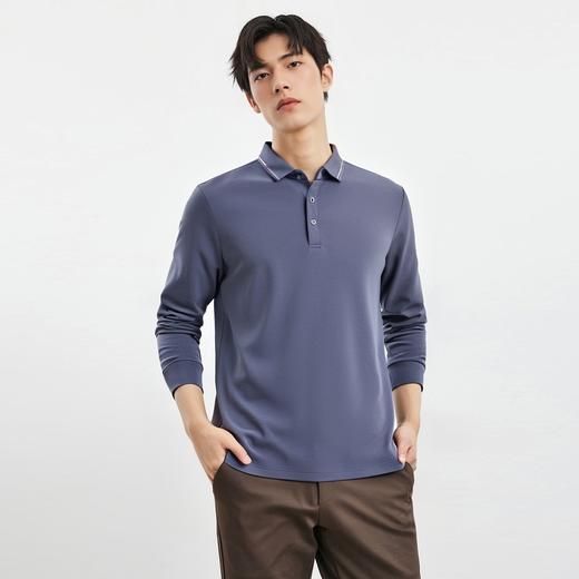 罗蒙男士polo衫男t恤长袖上衣春秋休闲百搭长袖t恤男打底衫 商品图2